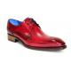 Emilio Franco "Giacamo" Antique Red Genuine Italian Calf Leather Lace-Up Dress Shoes.